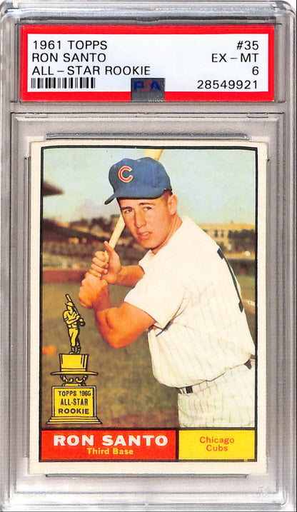 Ron Santo 1961 Topps Rookie #35 PSA 6 Ex-Mint 9921