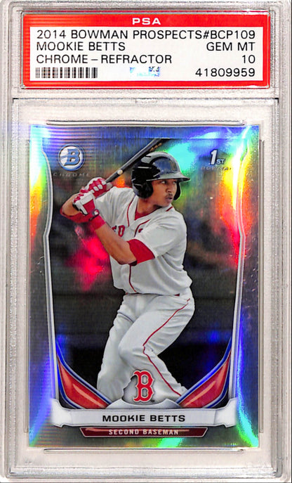 Mookie Betts 2014 Bowman Chrome Rookie Refractor #33/500 PSA 10 Gem Mint