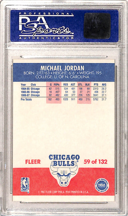 Michael Jordan 1987 Fleer #59 PSA 9 Mint 0764