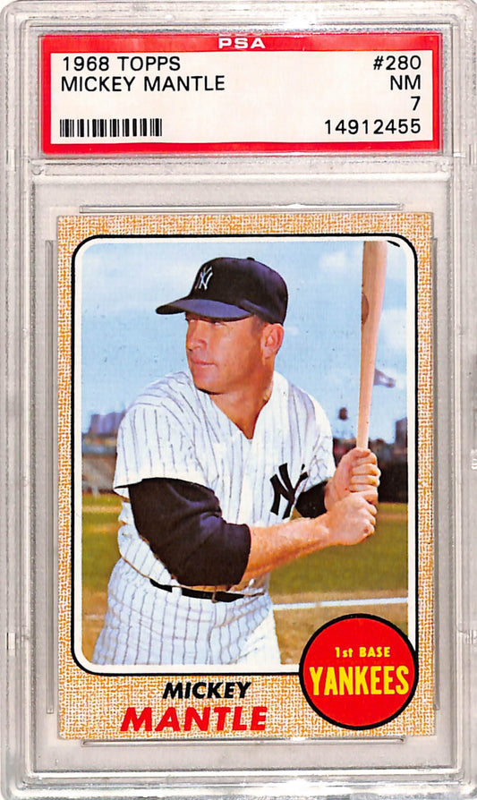 Mickey Mantle 1968 Topps #280 PSA 7 Near Mint 2455
