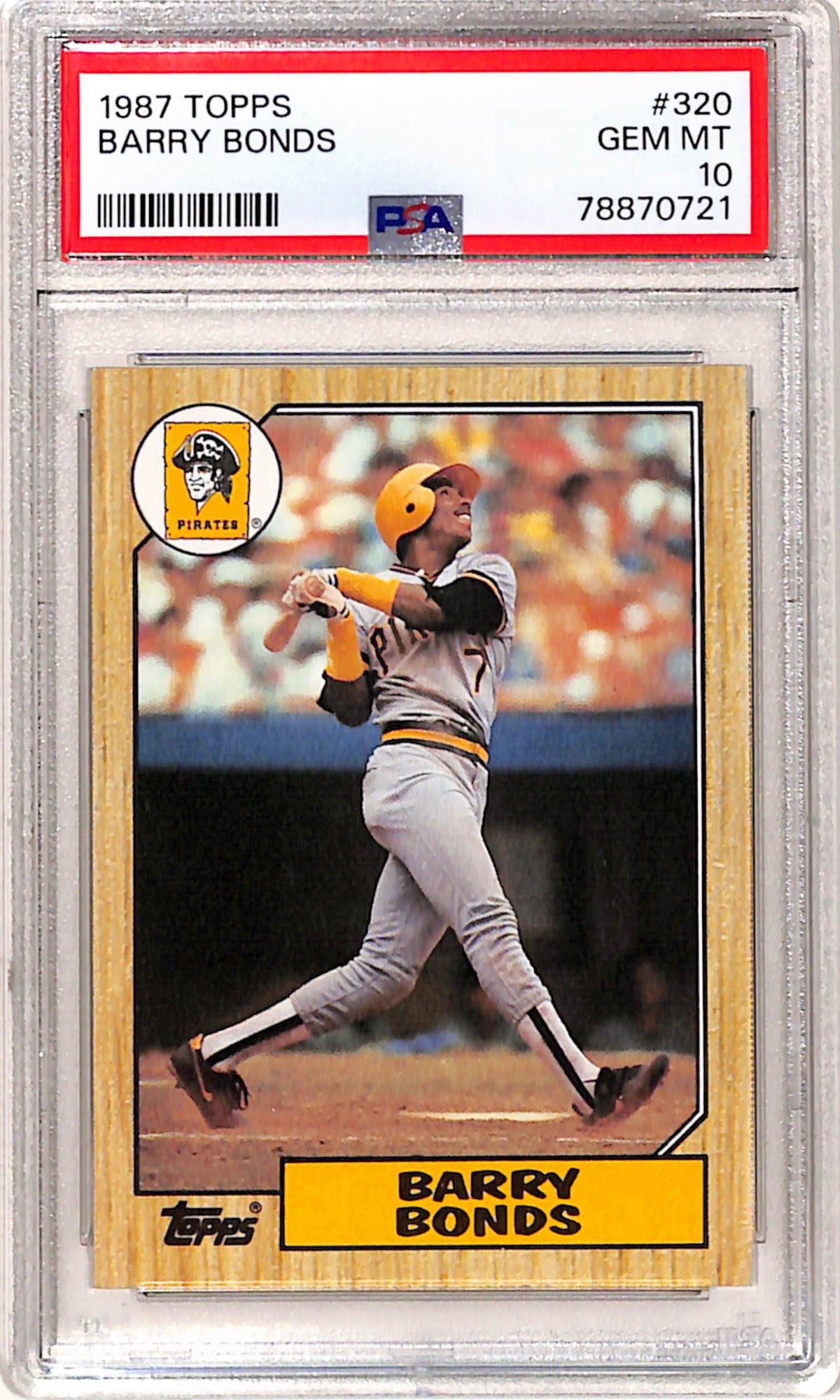 Barry Bonds 1987 Topps Rookie #320 PSA 10 Gem Mint 0721 – Three 