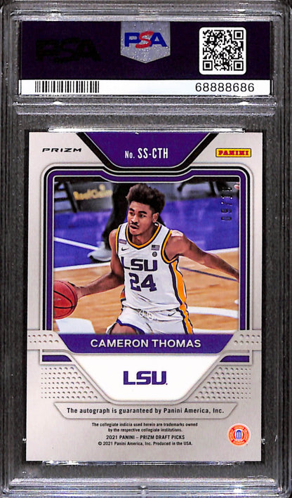 Cameron Thomas 2021 Panini Prizm Draft Picks Gold Prizm Auto #9/10 PSA 10