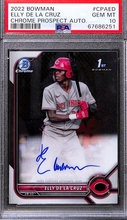 Elly de la Cruz 2002 Bowman Chrome Auto PSA 10 Gem Mint 6251