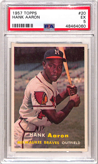 Hank Aaron 1957 Topps #20 PSA 5 Ex 4060