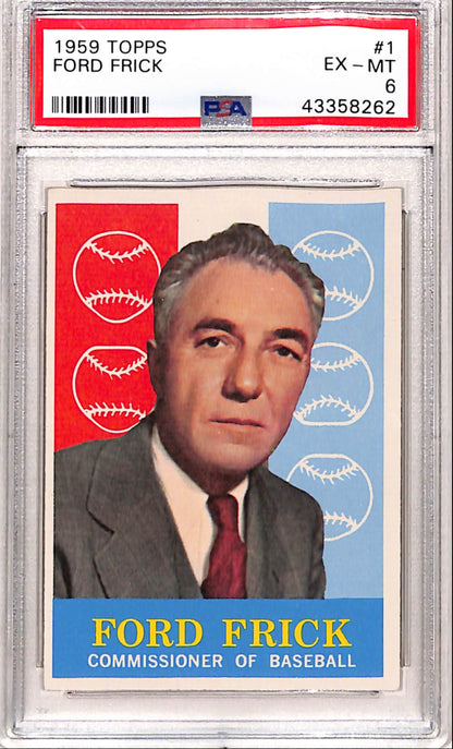 Ford Frick 1959 Topps #1 PSA 6 Ex-Mint