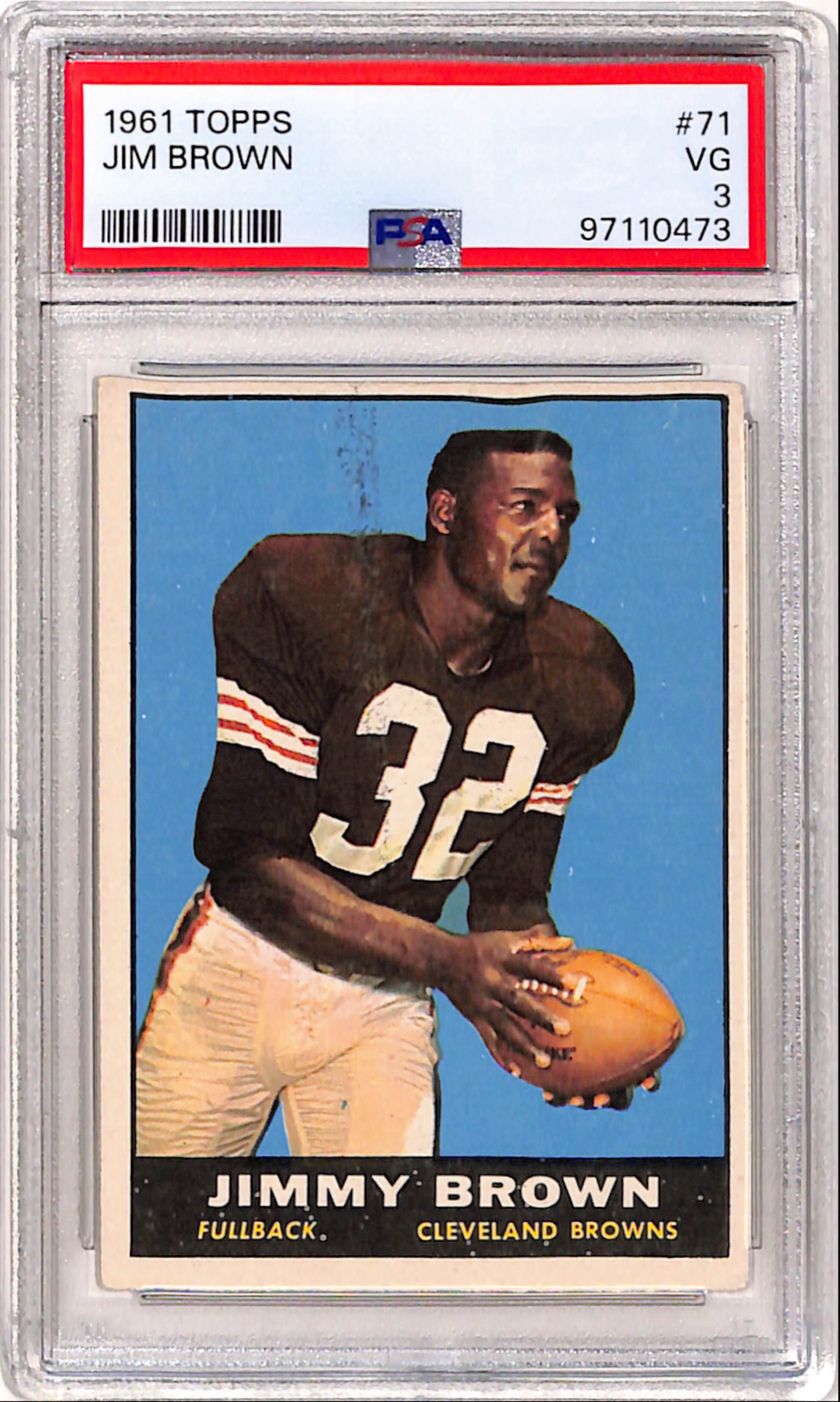 Jim Brown 1961 Topps #71 PSA 3 Very Good – Three Stars Sportscards