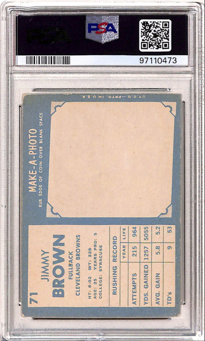 Jim Brown 1961 Topps #71 PSA 3 Very Good