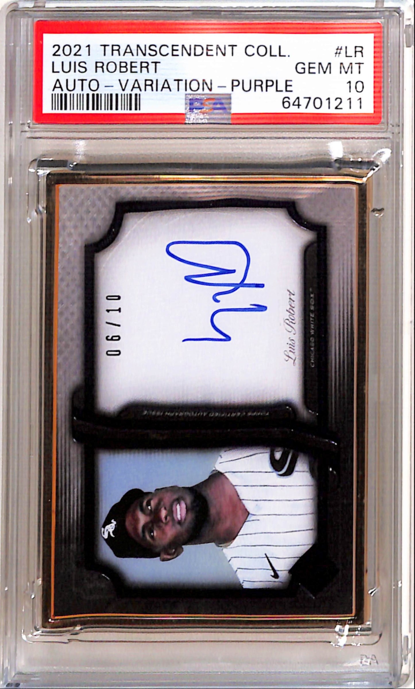 Luis Robert 2021 Topps Transcendent Purple Auto #6/10 PSA 10 Gem Mint