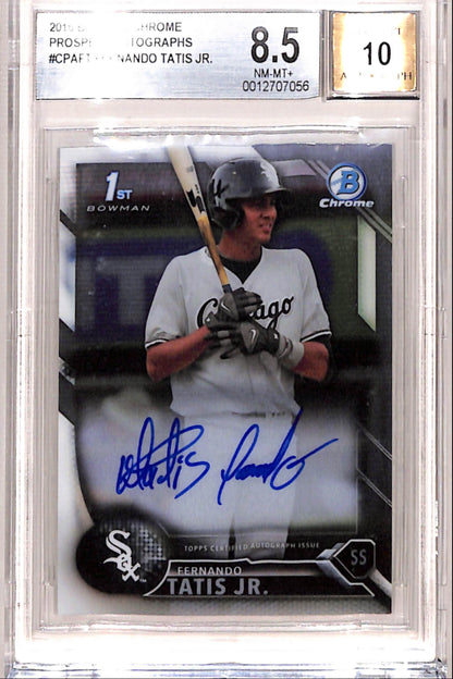 Fernando Tatis Jr. 2016 Bowman Chrome Auto BGS 8.5 Nm-Mint+