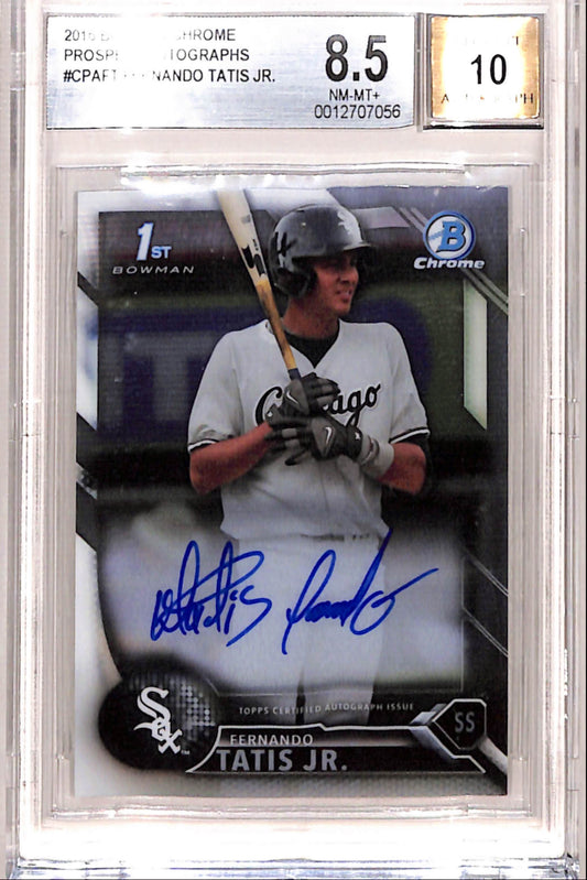 Fernando Tatis Jr. 2016 Bowman Chrome Auto BGS 8.5 Nm-Mint+