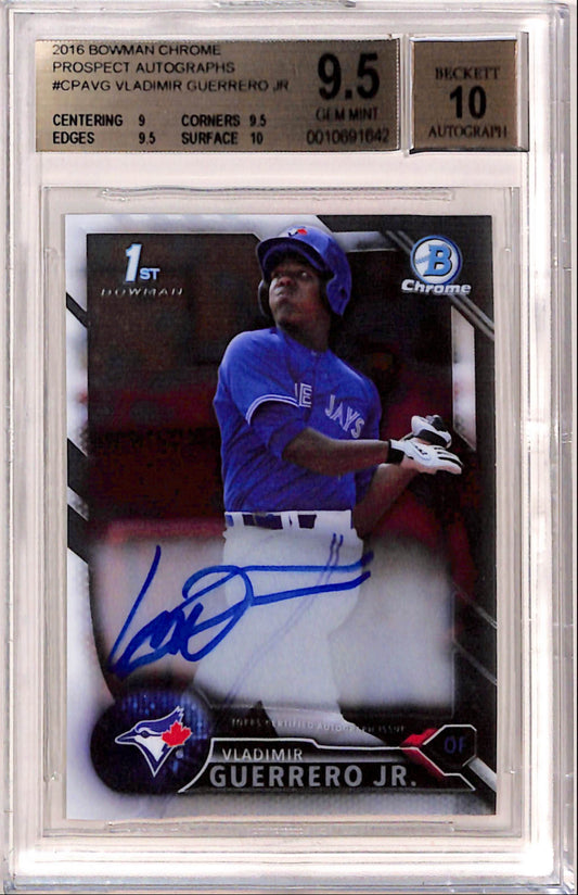 Vladimir Guerrero Jr. 2016 Bowman Chrome Auto BGS 9.5 Gem Mint