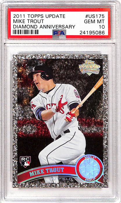 Mike Trout 2011 Topps Update Rookie #US175 Diamond Anniversary PSA 10 Gem Mint