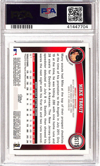 Mike Trout 2011 Topps Update Rookie #US175 Cognac Diamond Anniversary PSA 10 Gem Mint