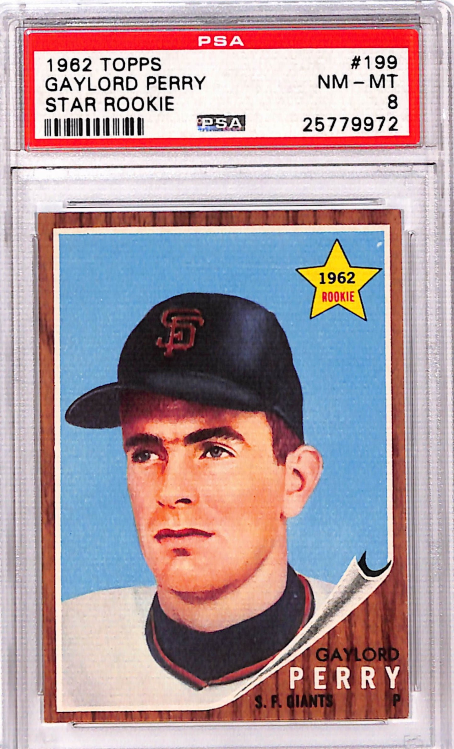 Gaylord Perry 1962 Topps Rookie #199 PSA 8 Nm-Mint