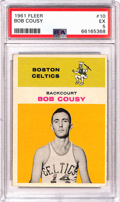 Bob Cousy 1961 Fleer #10 PSA 5 Ex