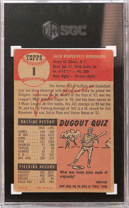 Jackie Robinson 1953 Topps #1 SGC 4 VG-EX