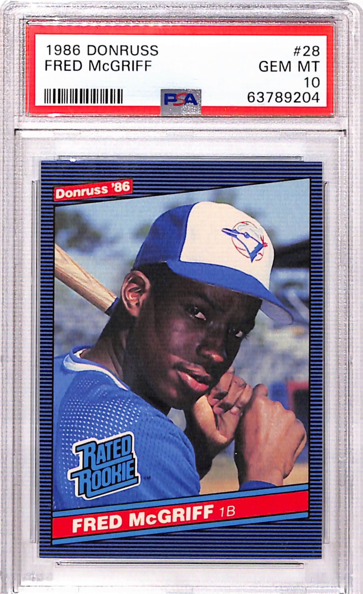 Fred McGriff 1986 Donruss Rookie #28 PSA 10 Gem Mint