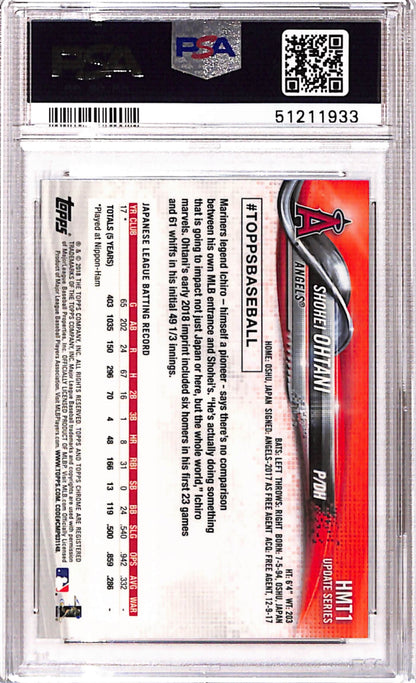 Shohei Ohtani 2018 Topps Chrome Update #HMT1 PSA 10 Gem Mint 1933