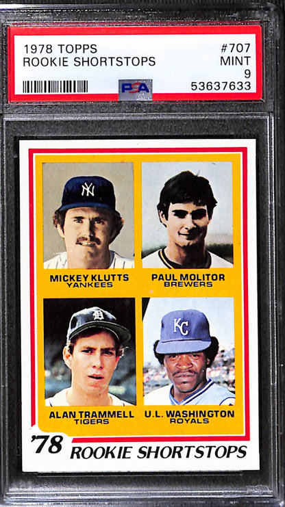 Paul Molitor + Alan Trammell 1978 Topps Rookie #707 PSA 9 Mint