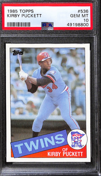 Kirby Puckett 1985 Topps Rookie #536 PSA 10 Gem Mint