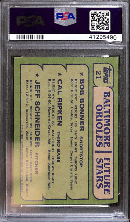 Cal Ripken Jr. 1982 Topps Rookie #21 PSA 10 Gem Mint