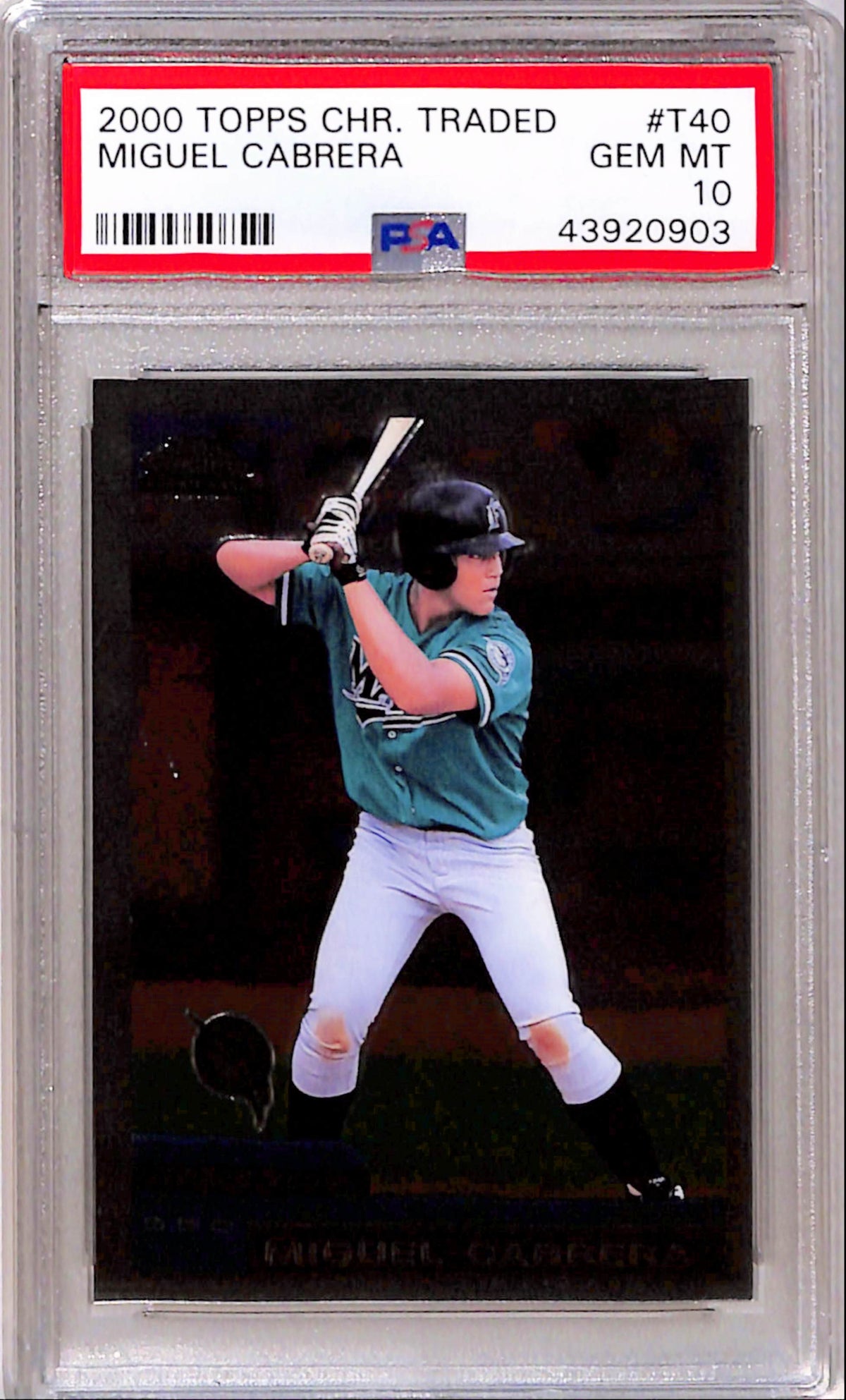 Miguel Cabrera 2000 Topps Chrome Traded Rookie #T40 PSA 10 Gem Mint