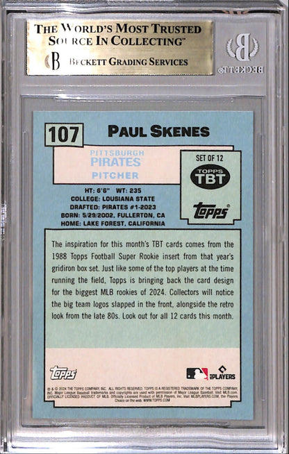 Paul Skenes 2024 Topps Throwback Thursday 1988 Topps BGS 10 Pristne