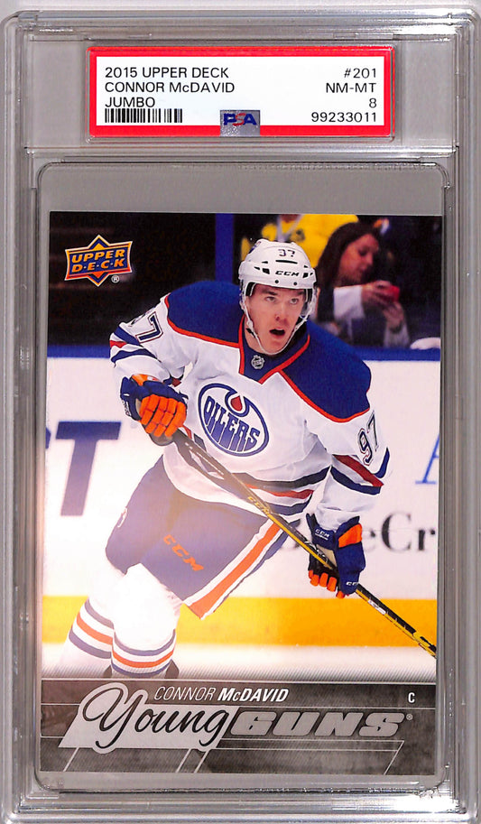 Connor McDavid 2015 Upper Deck Jumbo Rookie #201 PSA 8 Nm-Mint