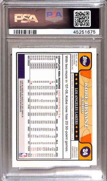 Kobe Bryant 2008 Topps #24 PSA 8 Nm-Mint 1675