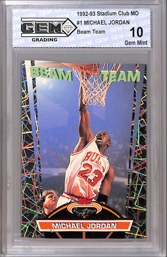 Michael Jordan 1992 Topps Stadium Club Beam Team GEM Grading 10 Gem Mint