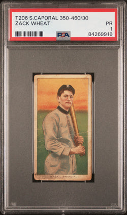Zack Wheat 1909-11 T206 Sweet Caporal 350-460/30 PSA 1 Poor
