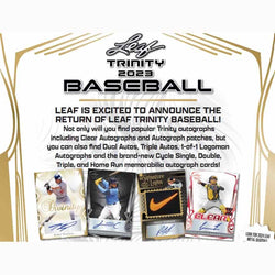 2023 Leaf Trinity Baseball Hobby Box