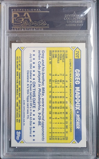 Greg Maddux 1987 Topps Traded Tiffany #70T PSA 10 Gem Mint