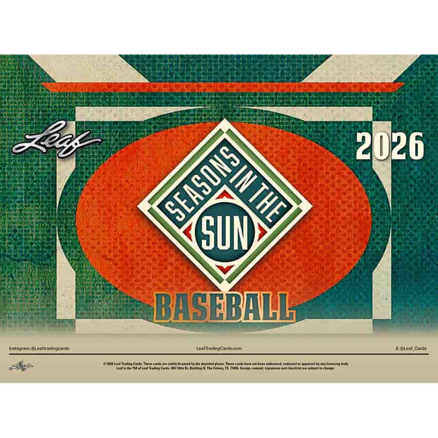 2026 Leaf Seasons in the Sun Baseball Hobby Box