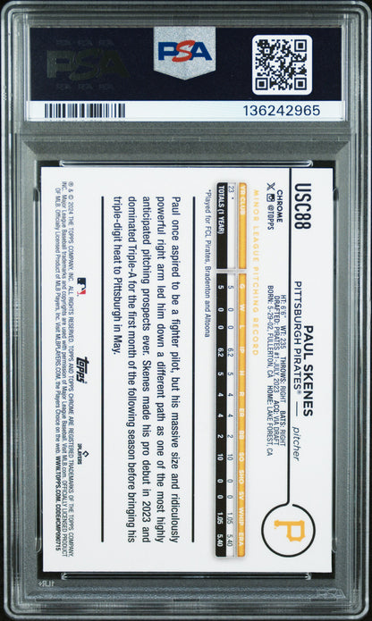 Paul Skenes 2024 Topps Chrome Update X-Fractor #USC88 PSA 10 Gem Mint