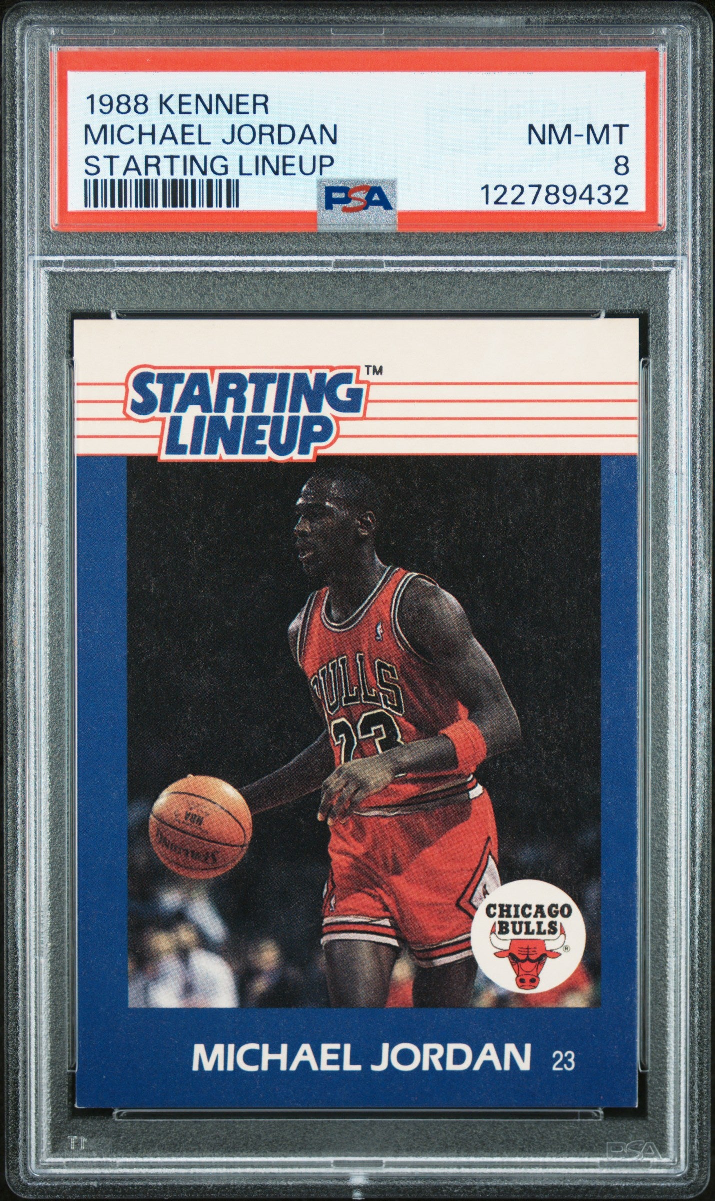 Michael Jordana 1988 Kenner Starting Lineup PSA 8 Nm-Mint