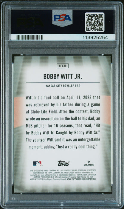 Bobby Witt Jr. 2024 Topps Home Field Advantage PSA 9 Mint