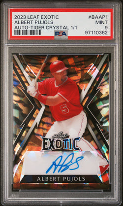 Albert Pujols 2023 Leaf Exotic Tiger Crystal Auto #1/1 PSA 9 Mint