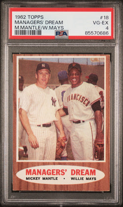 Mickey Mantle/Willie Mays 1962 Topps Managers Dream #18 PSA 4 Vg-Ex