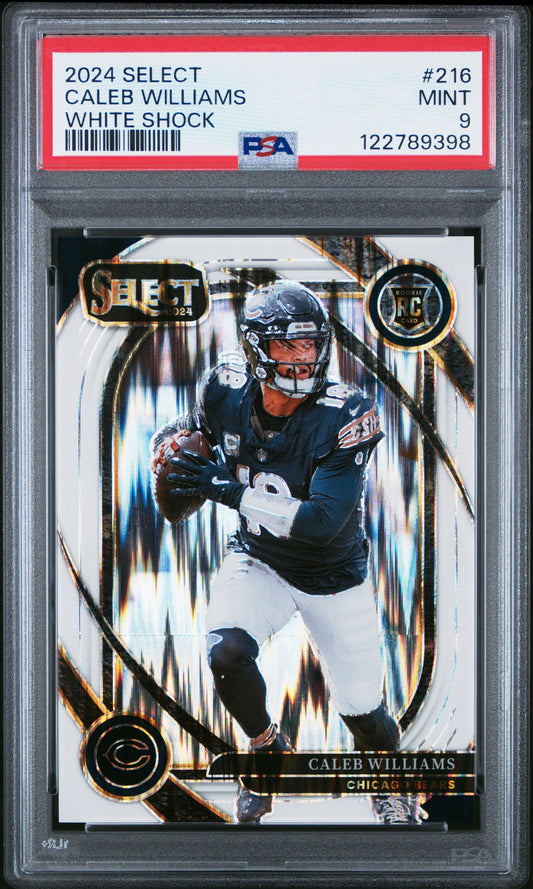 Caleb Williams 2024 Panini Select Rookie #219 White Shock #178/199 PSA 9 Mint