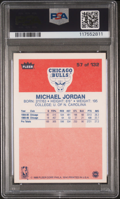Michael Jordan 1986 Fleer Rookie #57 PSA 5 Ex