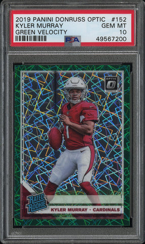 Kyler Murray 2019 Donruss Optic RC #152 Green Velocity PSA 10 Mint