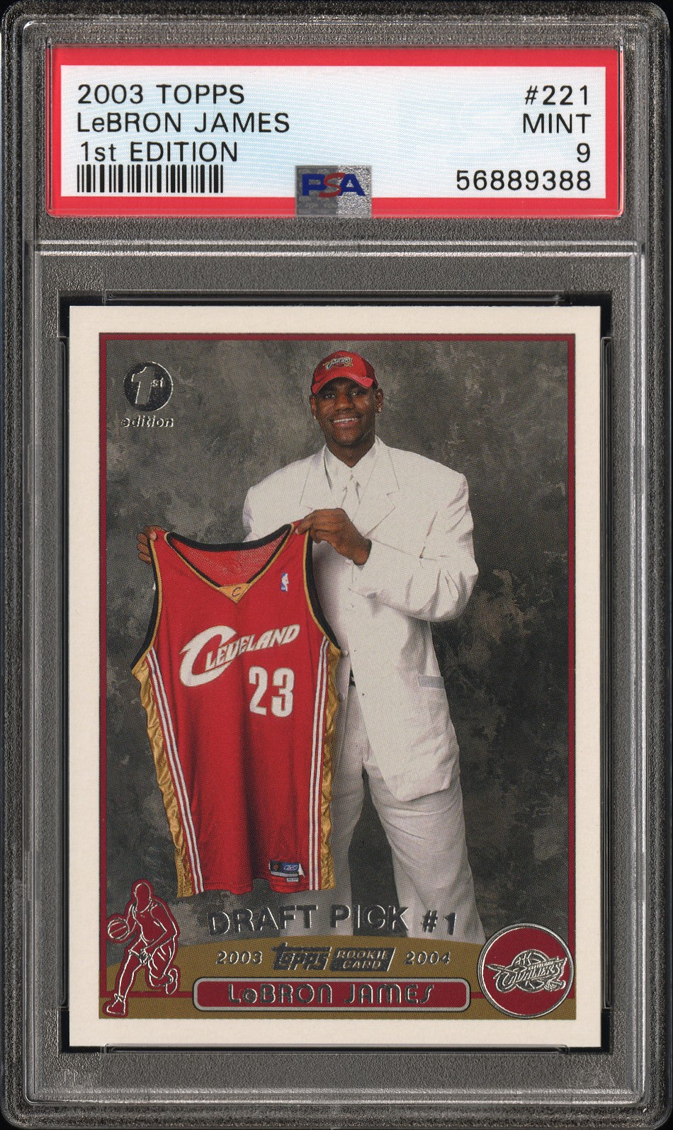 LeBron James 2003 Topps 1st Edition Rookie #221 PSA 9 Mint
