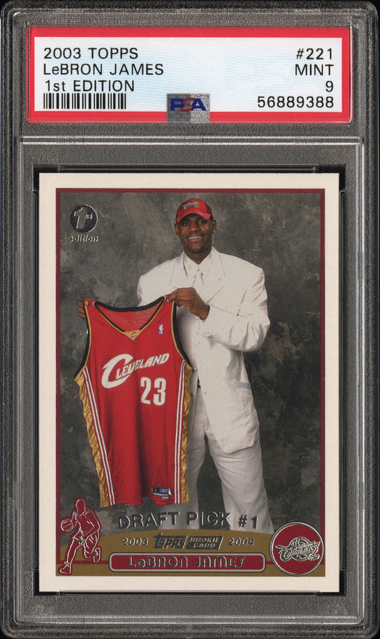 LeBron James 2003 Topps 1st Edition Rookie #221 PSA 9 Mint
