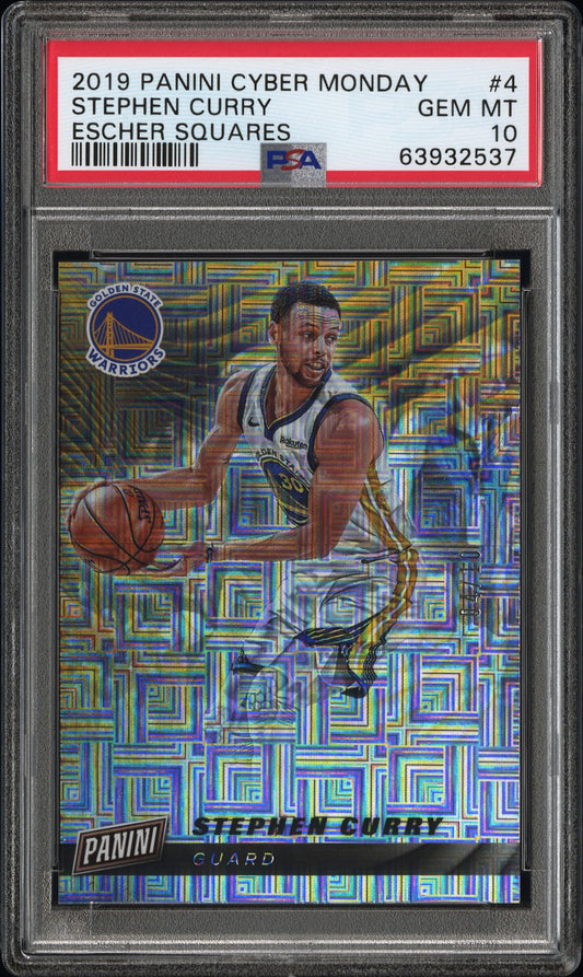 Stephen Curry 2019 Panini Cyber Monday Escher Squares #4/10 PSA 10 Gem Mint