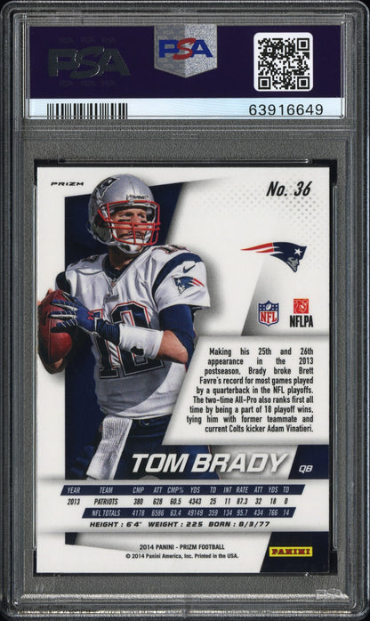 Tom Brady 2014 Panini Prizm #36 Silver Prizm PSA 9 Mint 6649