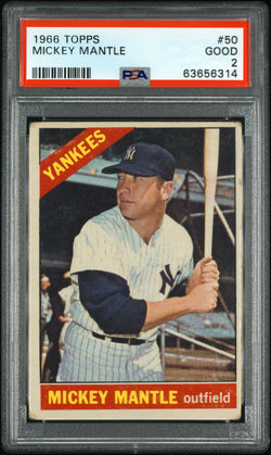 Mickey Mantle 1966 Topps #50 PSA 2 Good 6314