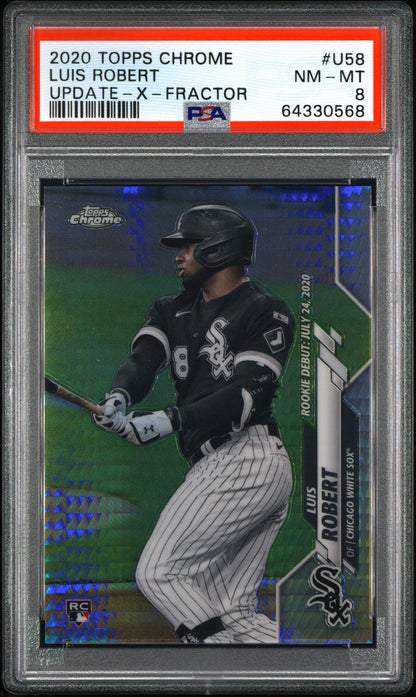Luis Robert 2020 Topps Chrome Update X-Fractor Rookie #54/99 PSA 8 Nm-Mint