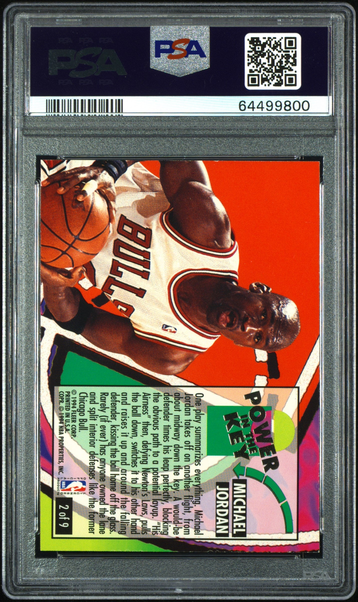 Michael Jordan 1993 Ultra Power in the Key PSA 8 Nm-Mint