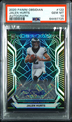 Jalen Hurts 2020 Panini Obsidian Rookie Autograph #10/150 PSA 10 Gem Mint